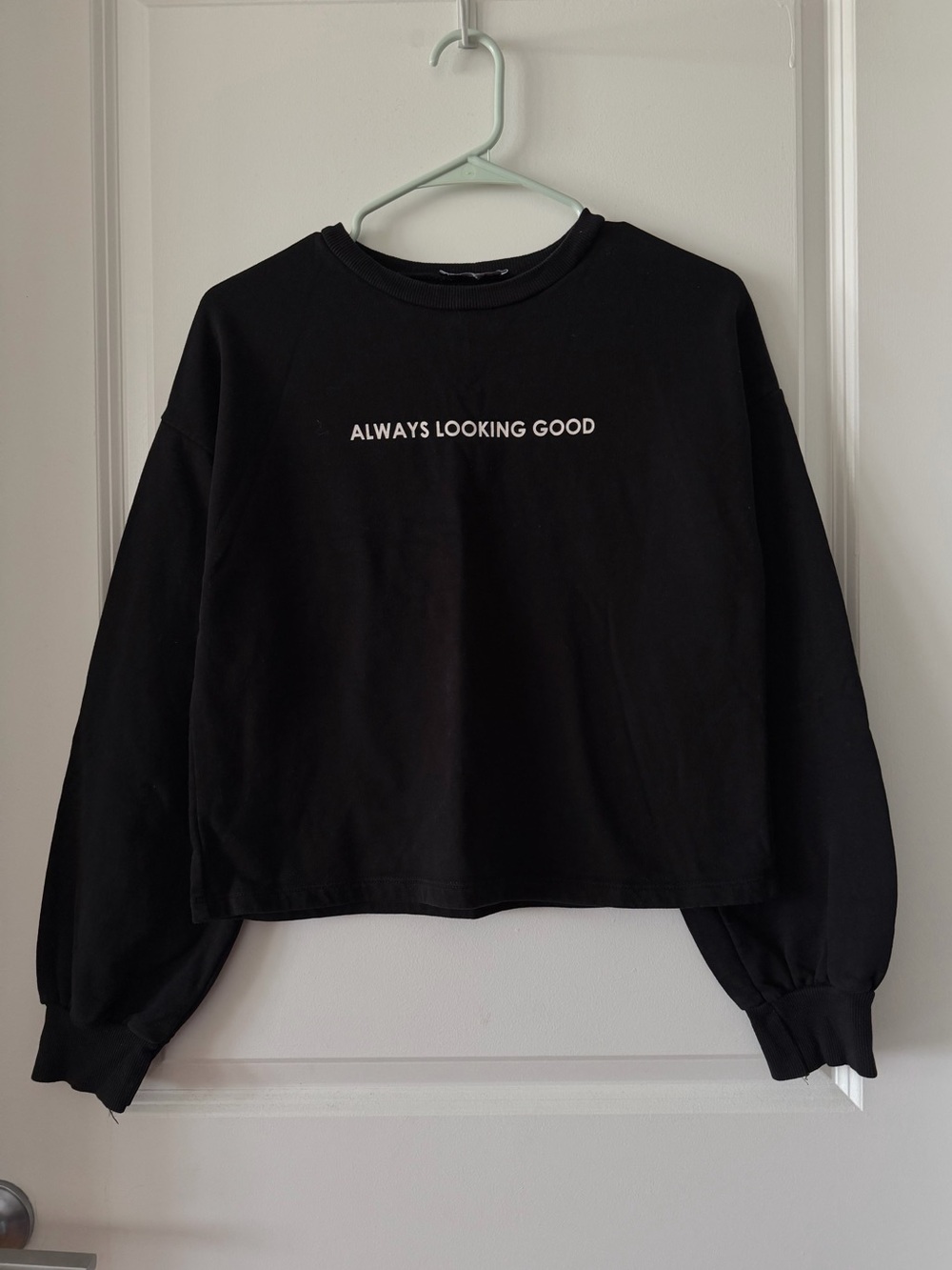 Zara Black Sweatshirt with White Text